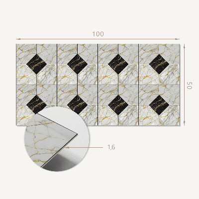 Rectangular decorative wall panel Stylish marble motif