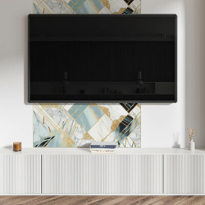 Rectangular bathroom wall panel Marble geometric shapes