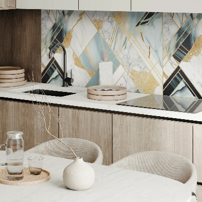 Rectangular bathroom wall panel Marble geometric shapes