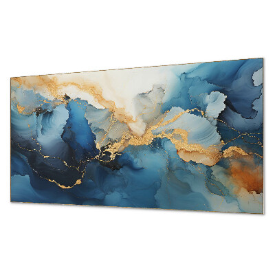 Rectangular bathroom wall panel Waves in an abstract style
