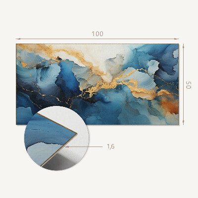 Rectangular bathroom wall panel Waves in an abstract style