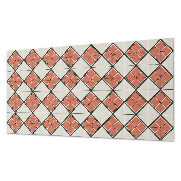 Rectangular bathroom wall panel Geometric style rhombus pattern