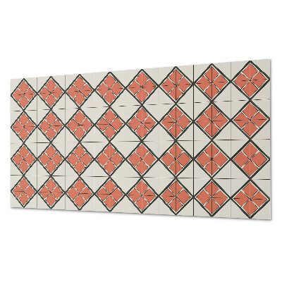Rectangular bathroom wall panel Geometric style rhombus pattern