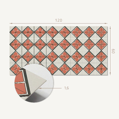 Rectangular bathroom wall panel Geometric style rhombus pattern
