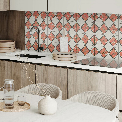 Rectangular bathroom wall panel Geometric style rhombus pattern