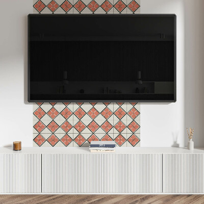 Rectangular bathroom wall panel Geometric style rhombus pattern