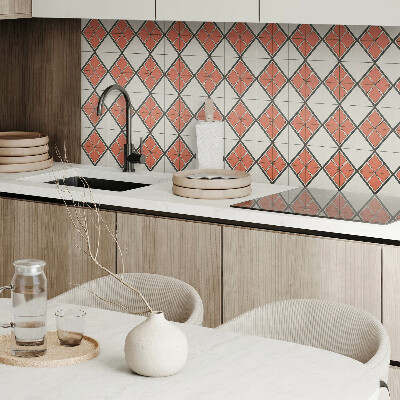 Rectangular bathroom wall panel Geometric style rhombus pattern
