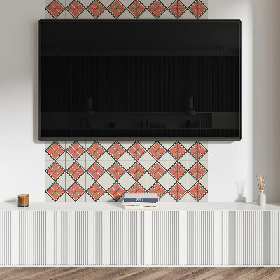 Rectangular bathroom wall panel Geometric style rhombus pattern