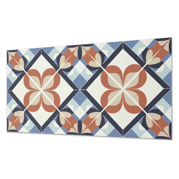 Rectangular wall panel Floral pattern in symmetrical shapes