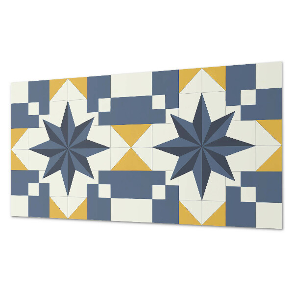 Rectangular bathroom wall panel Geometric star shapes