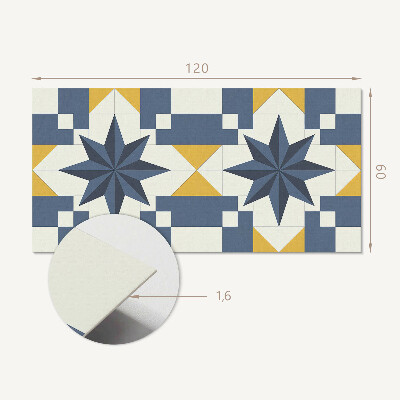 Rectangular bathroom wall panel Geometric star shapes