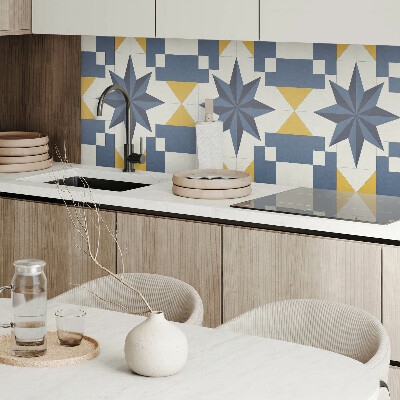 Rectangular bathroom wall panel Geometric star shapes