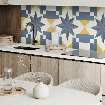 Rectangular bathroom wall panel Geometric star shapes
