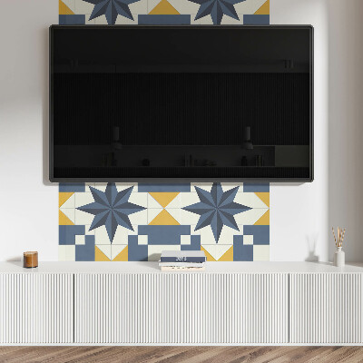 Rectangular bathroom wall panel Geometric star shapes