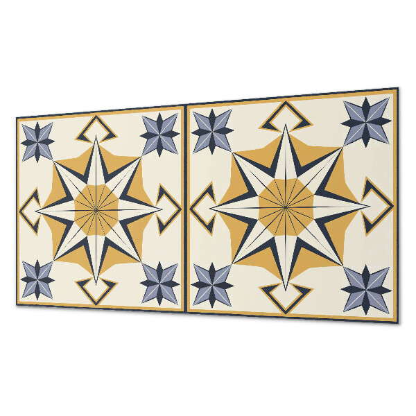 Rectangular decorative wall panel Compass pattern with stars