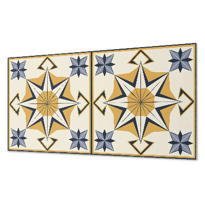 Rectangular decorative wall panel Compass pattern with stars
