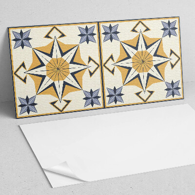 Rectangular decorative wall panel Compass pattern with stars