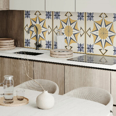 Rectangular decorative wall panel Compass pattern with stars