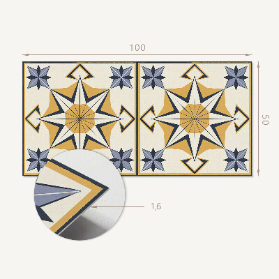 Rectangular decorative wall panel Compass pattern with stars