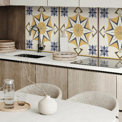 Rectangular decorative wall panel Compass pattern with stars