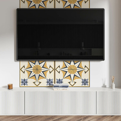Rectangular decorative wall panel Compass pattern with stars