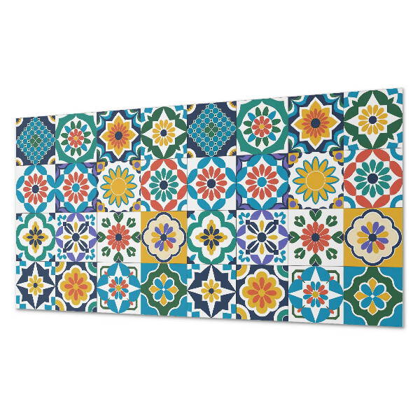 Rectangular bathroom wall panel Floral and geometric compositions