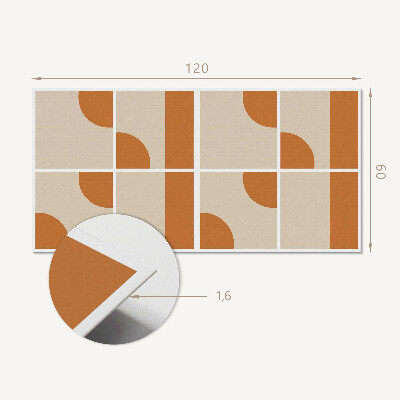 Rectangular bathroom wall panel Abstract geometric forms