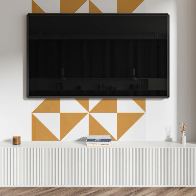 Rectangular decorative wall panel Triangular patterns in square frames