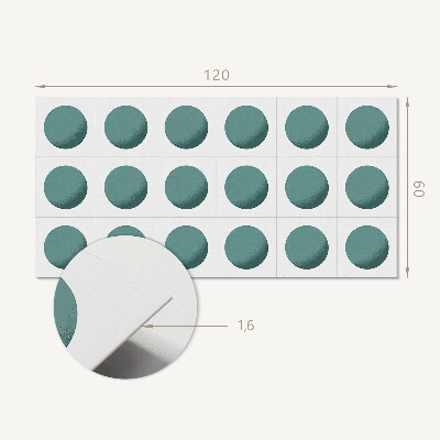 Rectangular wall panel Geometric circles in a grid