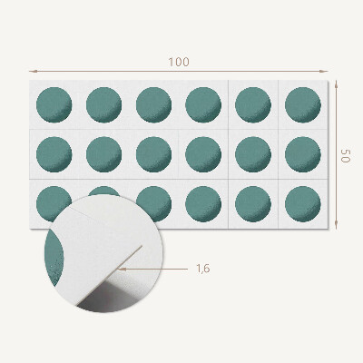 Rectangular wall panel Geometric circles in a grid