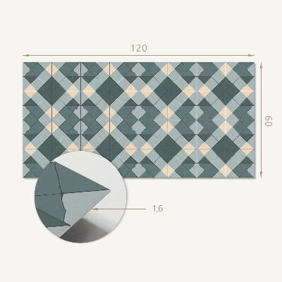 Rectangular wall panel Geometric style rhombus pattern
