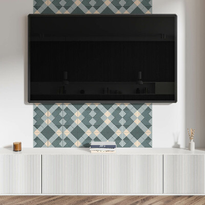 Rectangular wall panel Geometric style rhombus pattern