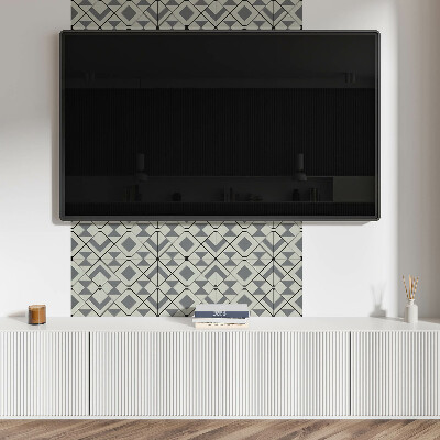 Rectangular bathroom wall panel Geometric style rhombus pattern