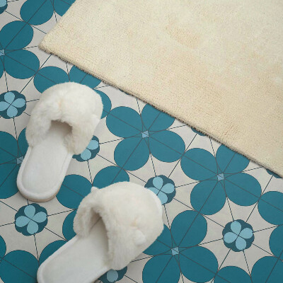 Rectangular wall panel Floral motif in geometric shapes