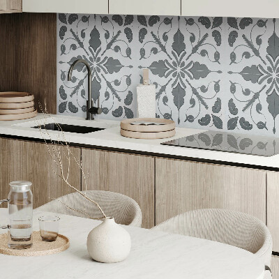 Rectangular bathroom wall panel A plant pattern in harmonious symmetry