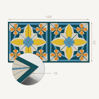Rectangular decorative wall panel Floral geometry