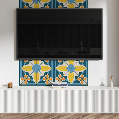 Rectangular decorative wall panel Floral geometry