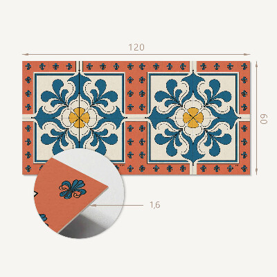 Rectangular decorative wall panel Floral motif in folk style