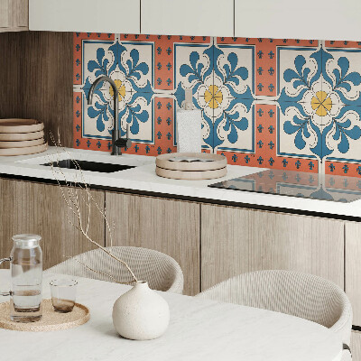 Rectangular decorative wall panel Floral motif in folk style