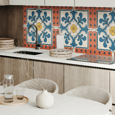Rectangular decorative wall panel Floral motif in folk style