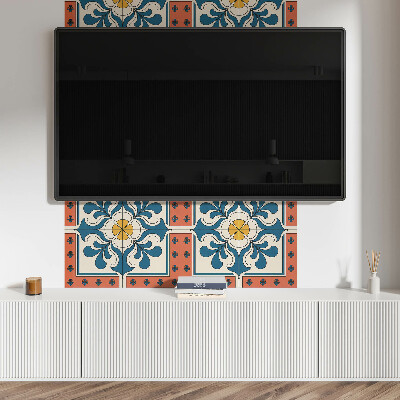Rectangular decorative wall panel Floral motif in folk style