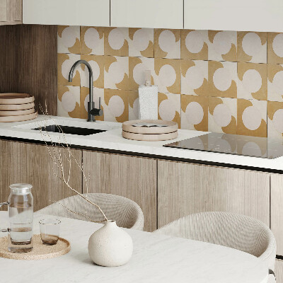 Rectangular bathroom wall panel Pattern of geometric circles and arcs