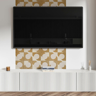 Rectangular bathroom wall panel Pattern of geometric circles and arcs