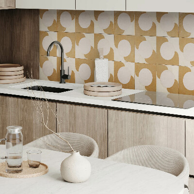 Rectangular bathroom wall panel Pattern of geometric circles and arcs