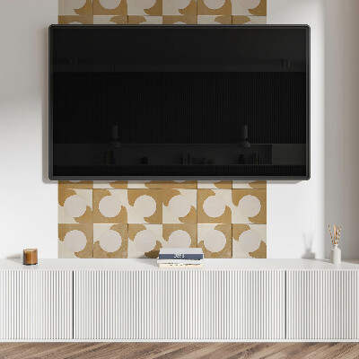 Rectangular bathroom wall panel Pattern of geometric circles and arcs