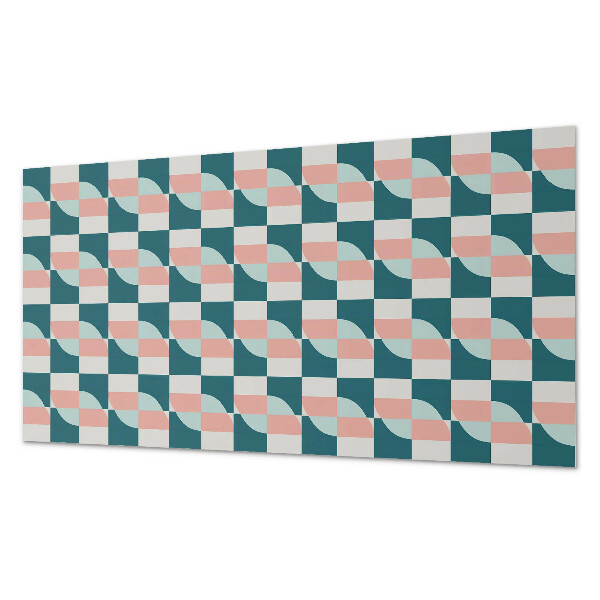 Rectangular wall panel Checkered geometric motif