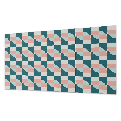 Rectangular wall panel Checkered geometric motif