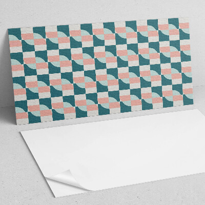 Rectangular wall panel Checkered geometric motif