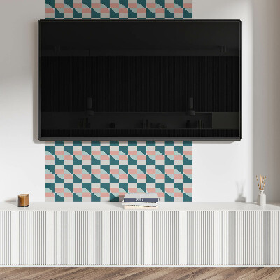 Rectangular wall panel Checkered geometric motif