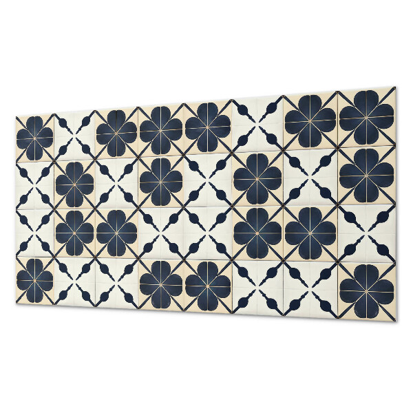 Rectangular bathroom wall panel Floral motif on a plain background
